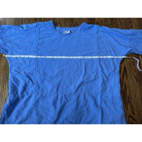 Sea Breeze 100% Cotton Drapey Top Swim Cover Up Blue Size Large Beach Tunic EUC - Picture 6 of 7